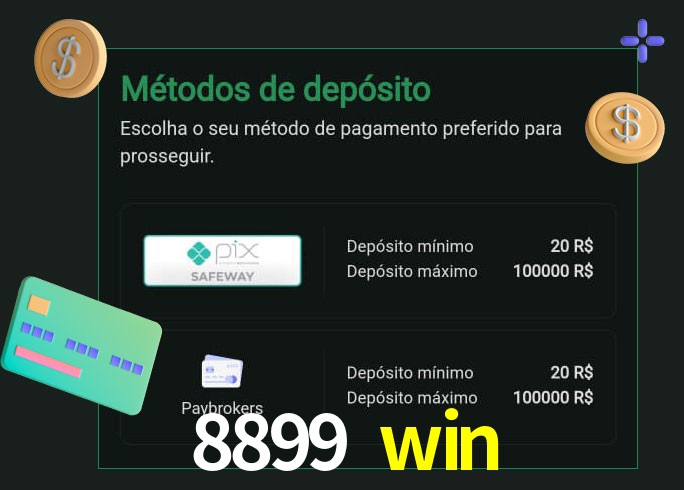O cassino 8899 win oferece uma grande variedade de métodos de pagamento